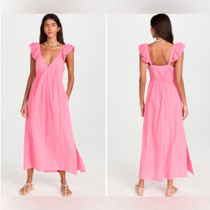 Xirena Leia Rose Mallow Pink Maxi Popplin Cotton Dress M